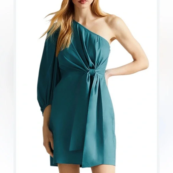 ted baker blue one shoulder dress Ted Baker Gabie One Shoulder Midi Dress